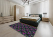 Patterned Gray Novelty Rug in a Bedroom, pat358