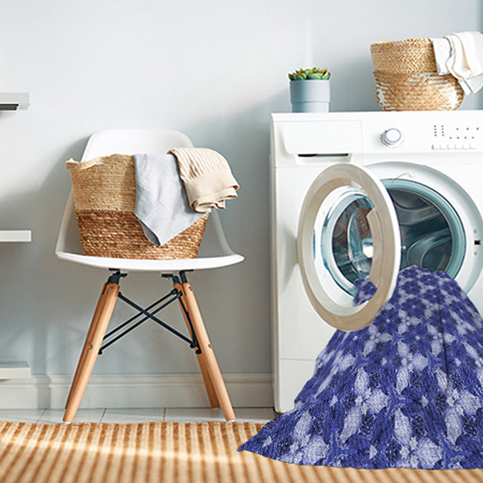 Machine Washable Transitional Denim Blue Rug in a Washing Machine, wshpat359blu