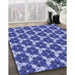 Machine Washable Transitional Denim Blue Rug in a Family Room, wshpat359blu