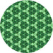 Square Patterned Deep Emerald Green Rug, pat359grn