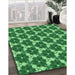 Machine Washable Transitional Deep Emerald Green Rug in a Family Room, wshpat359grn