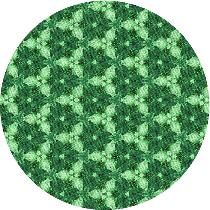 Square Machine Washable Transitional Deep Emerald Green Rug in a Living Room, wshpat359grn