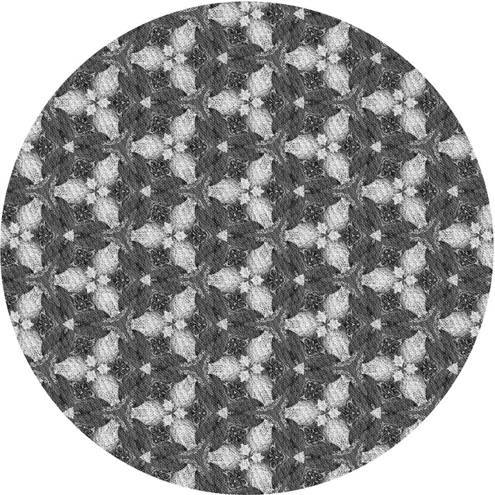 Square Patterned Dark Gray Rug, pat359gry