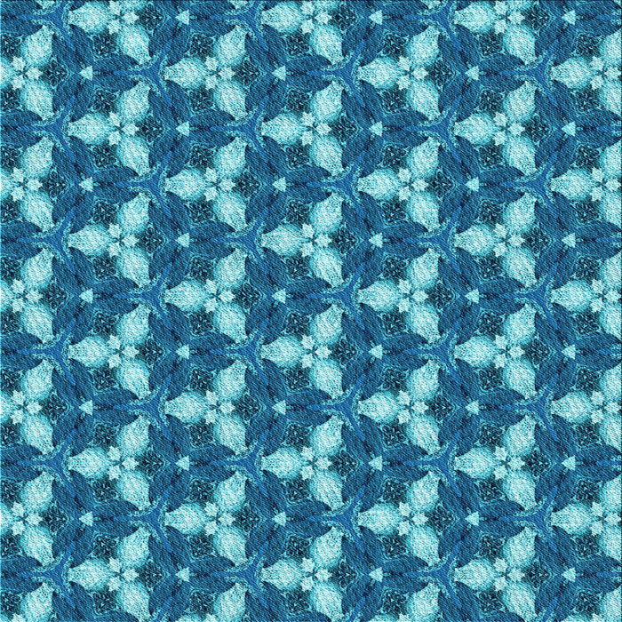 Round Patterned Blue Rug, pat359lblu