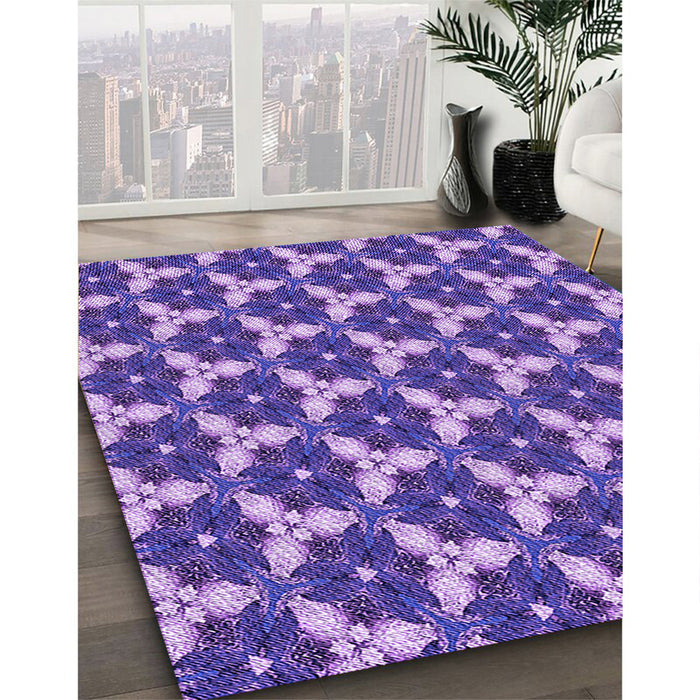 Patterned Amethyst Purple Rug in Family Room, pat359pur