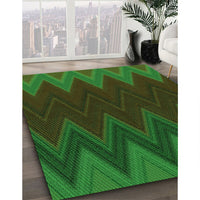 Patterned Dark Forest Green Rug, pat3590grn