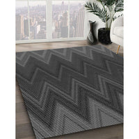 Patterned Charcoal Black Rug, pat3590gry