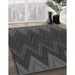 Patterned Charcoal Black Rug in Family Room, pat3590gry