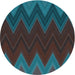 Square Patterned Dark Cyan Green Rug, pat3590lblu