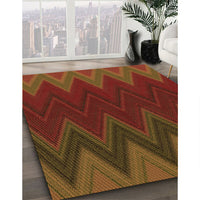 Patterned Mahogany Brown Rug, pat3590org