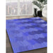 Machine Washable Transitional Light Slate Blue Rug in a Family Room, wshpat3591blu