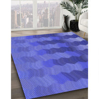 Patterned Light Slate Blue Rug, pat3591blu