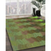 Machine Washable Transitional Green Rug in a Family Room, wshpat3591grn