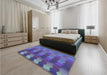 Patterned Amethyst Purple Rug in a Bedroom, pat3591lblu