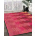 Patterned Red Rug in Family Room, pat3591org