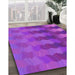 Patterned Bright Neon Pink Purple Rug in Family Room, pat3591pur