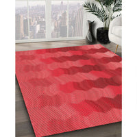 Patterned Red Rug, pat3591rd