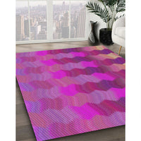 Patterned Violet Red Pink Novelty Rug, pat3591