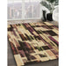 Machine Washable Transitional Yellow Orange Rug in a Family Room, wshpat3592brn