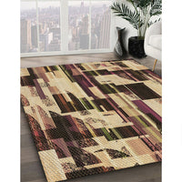 Patterned Yellow Orange Rug, pat3592brn