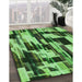 Machine Washable Transitional Emerald Green Rug in a Family Room, wshpat3592grn