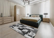 Patterned Silver Gray Rug in a Bedroom, pat3592gry