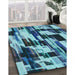 Machine Washable Transitional Diamond Blue Rug in a Family Room, wshpat3592lblu