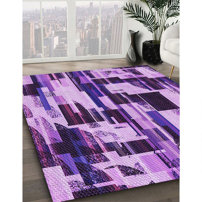 Machine Washable Transitional Violet Purple Rug in a Family Room, wshpat3592pur