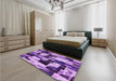 Patterned Violet Purple Rug in a Bedroom, pat3592pur