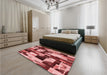 Patterned Light Coral Pink Rug in a Bedroom, pat3592rd