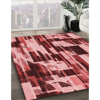 Patterned Light Coral Pink Rug, pat3592rd