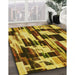 Machine Washable Transitional Red Brown Rug in a Family Room, wshpat3592yw