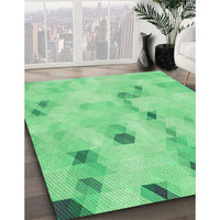 Patterned Jade Green Rug, pat3593grn