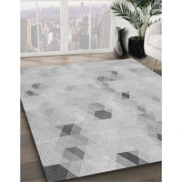 Patterned Gunmetal Gray Rug, pat3593gry