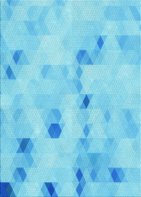 Machine Washable Transitional Bright Turquoise Blue Rug, wshpat3593lblu