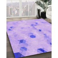 Patterned Blossom Pink Rug, pat3593pur