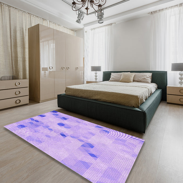 Patterned Blossom Pink Rug in a Bedroom, pat3593pur