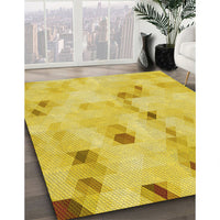 Patterned Yellow Rug, pat3593yw