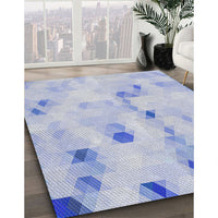 Patterned Lavender Blue Novelty Rug, pat3593