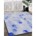 Patterned Lavender Blue Novelty Rug in Family Room, pat3593