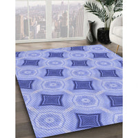 Patterned Jeans Blue Rug, pat3594blu