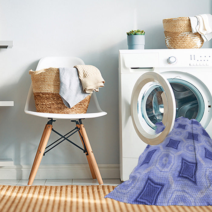 Machine Washable Transitional Jeans Blue Rug in a Washing Machine, wshpat3594blu