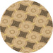 Square Patterned Yellow Orange Rug, pat3594brn