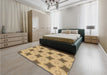 Patterned Yellow Orange Rug in a Bedroom, pat3594brn