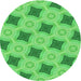 Square Machine Washable Transitional Neon Green Rug in a Living Room, wshpat3594grn