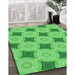 Machine Washable Transitional Neon Green Rug in a Family Room, wshpat3594grn