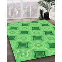 Patterned Neon Green Rug, pat3594grn