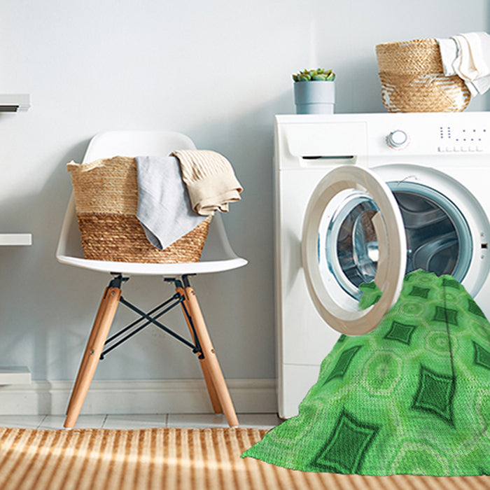 Machine Washable Transitional Neon Green Rug in a Washing Machine, wshpat3594grn