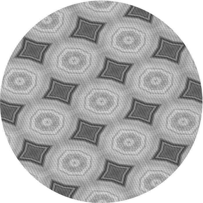 Square Patterned Platinum Gray Rug, pat3594gry
