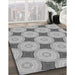 Patterned Platinum Gray Rug in Family Room, pat3594gry